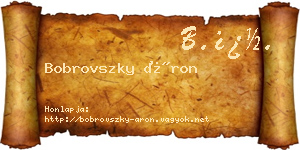 Bobrovszky Áron névjegykártya