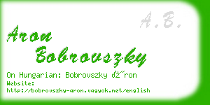 aron bobrovszky business card